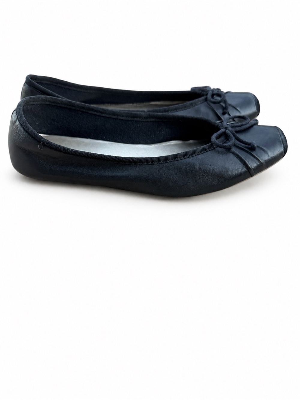 Jessica Simpson Leve Black Ballet Flats Square Toe Bow Size 7.5B - Picture 4 of 10